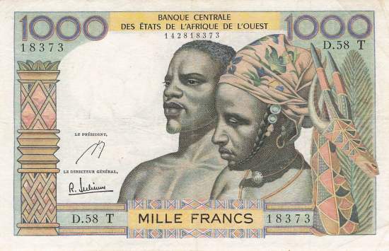 1000 Francs p.803Tf 1959